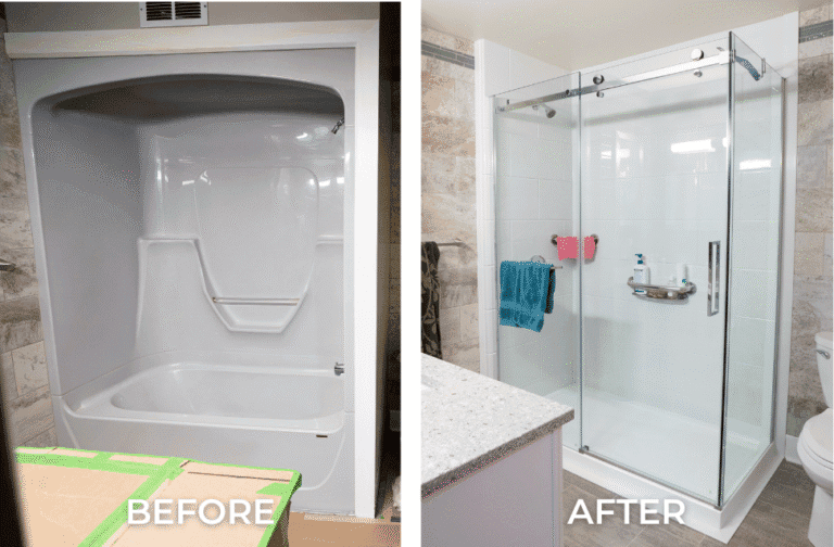 Bathroom before tub-to-shower conversion Ottawa