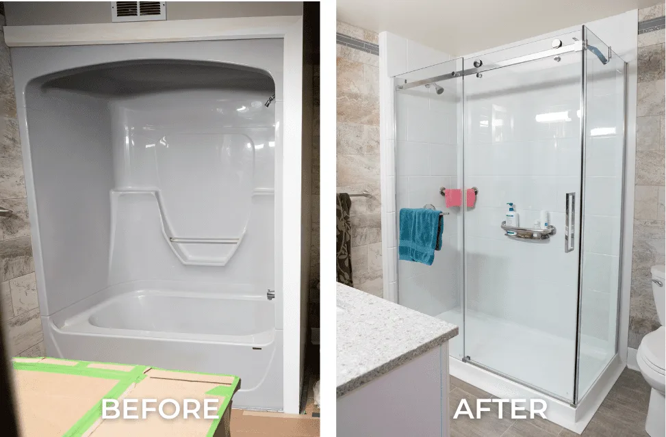 After glass sliding door shower Ottawa