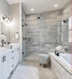 Finished tiled shower with proper exhaust ventilation in an Ottawa bathroom renovation