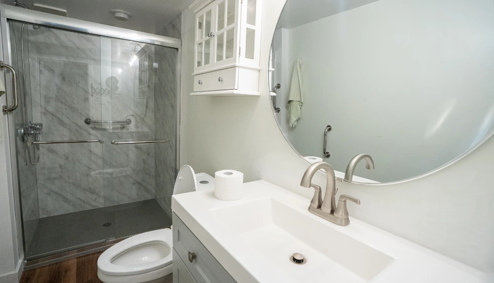 lighting ventilation shower installation Ottawa small bathroom