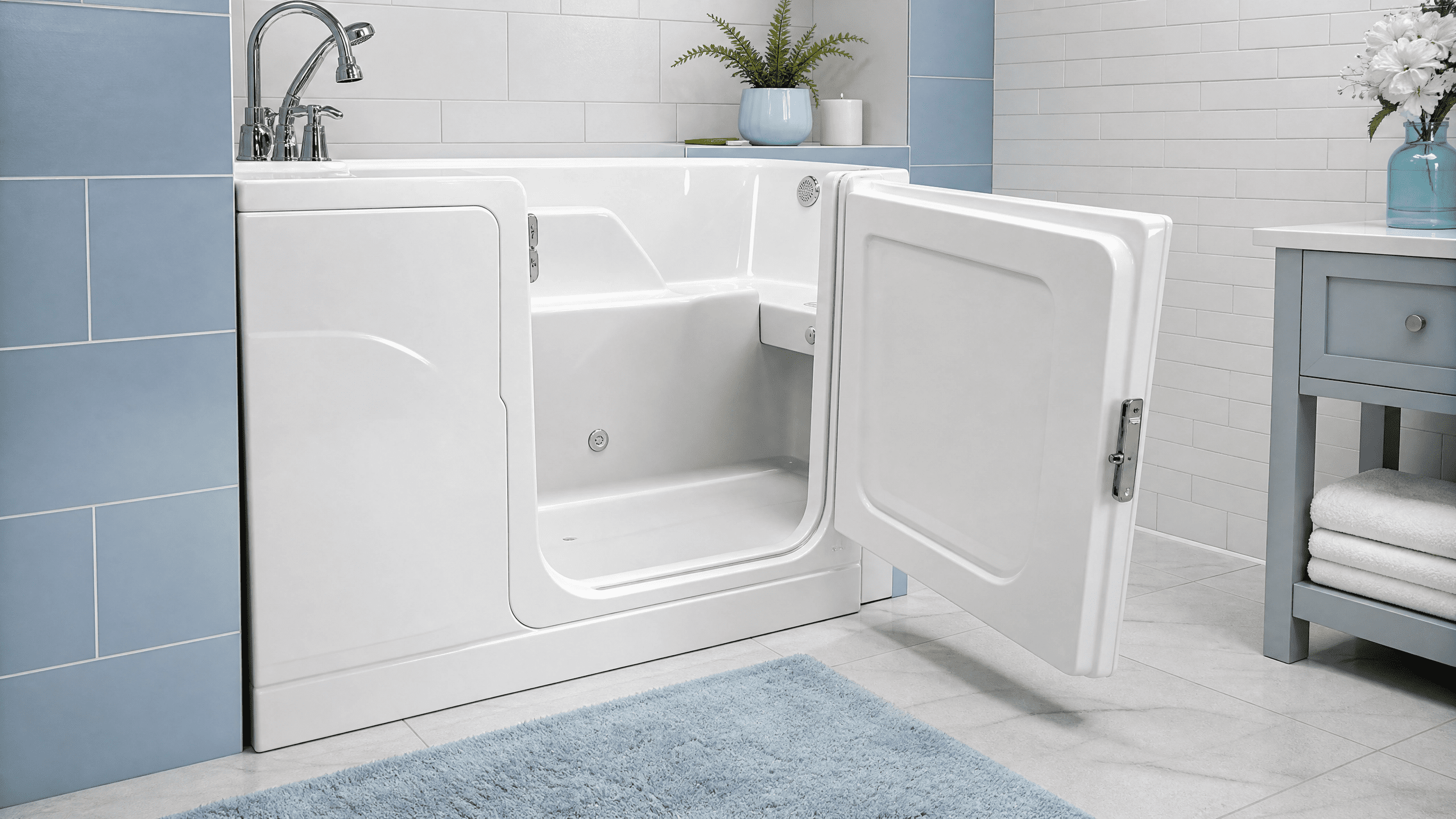 Walk-in therapeutic tubs Ottawa low threshold safe entry design
